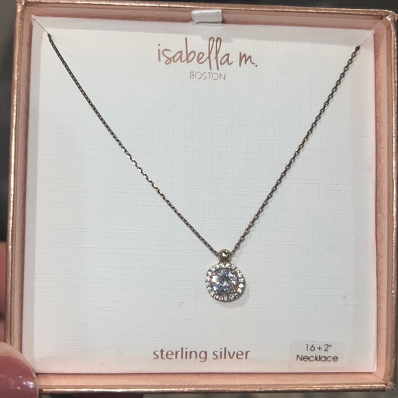 Sterling Silver 925 YGP CZ necklace 18” 16+2 New in box - Picture 2 of 9